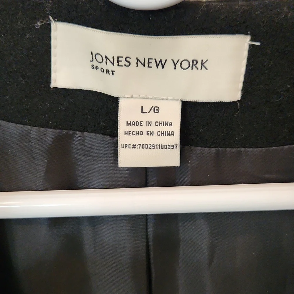 Jones New York, size Large, Black wool hooded coat - Picture 9 of 10